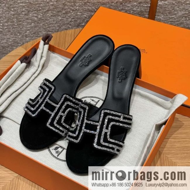 Hermès 2022 spring and summer new product H brand high-heeled diamond surface model