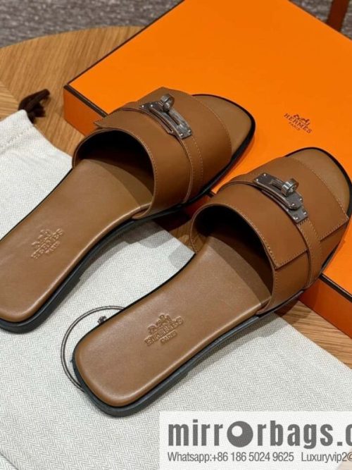 Hermès 183Kelly tow sandals Gigi50 gold brown/ck37/gold