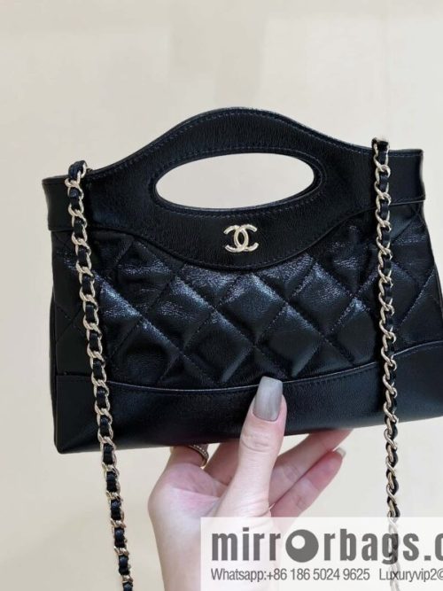CHANEL 24S 31bag nano sheepskin AP3656 black