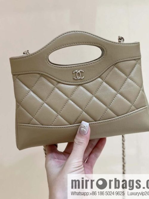 CHANEL 24S 31bag nano oil wax sheepskin AP3656 milk tea color