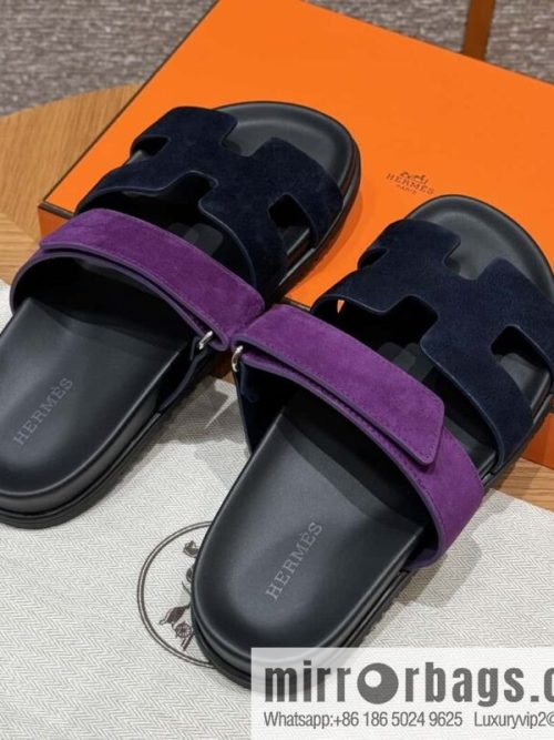 Hermès 225 CHYPRE SANDAL Shoes, Blue/Blue- Purple/Purple