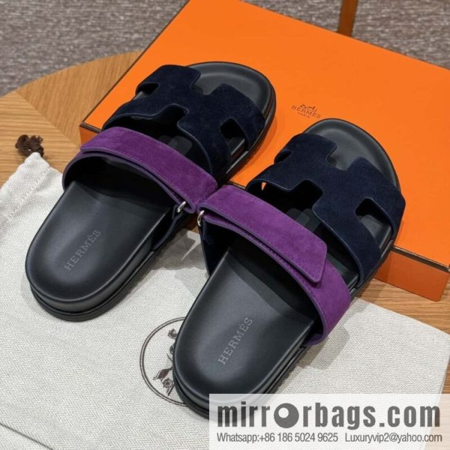 Hermès 225 CHYPRE SANDAL Shoes, Blue/Blue- Purple/Purple
