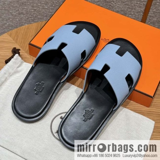 Hermès 182 Men\'s slippers Candy Blue/7N/Celeste