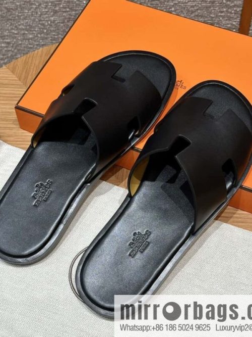 Hermès 182 Men\'s slippers Black/89/Black