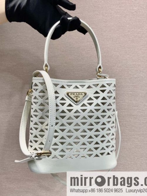 PRADA 🎉 cut-out bucket bag 🎉 1BA217 cut-out white