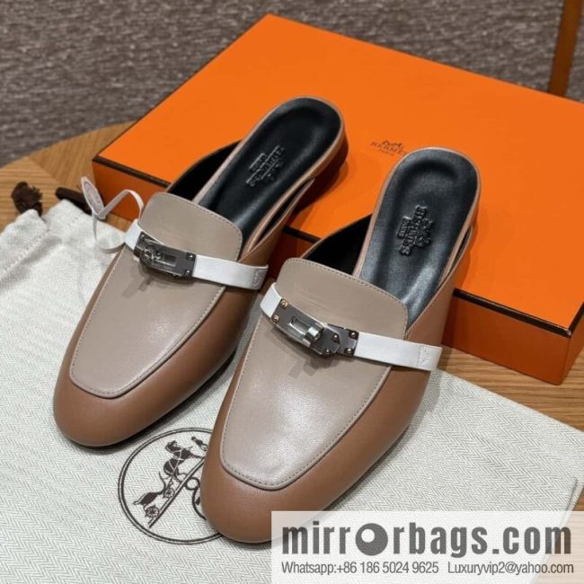 Hermès 181 Oran Sandals, Palm Print/Epsom Pearl Rose/Pearl rose