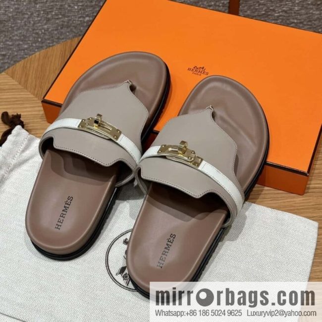 Hermès 258 Empire, plain weave/swift gray-yellow beige/Grayish-yellow beige