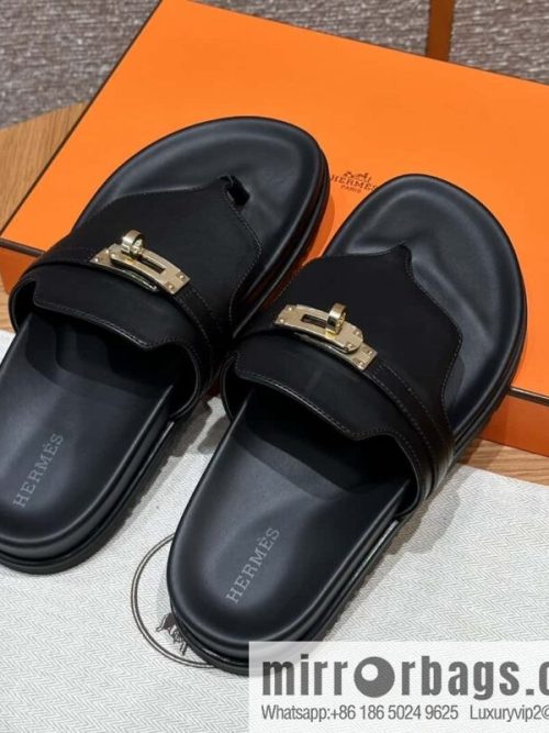 Hermès 258 Empire, plain weave/swift black/89/Black