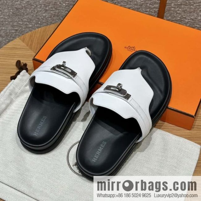Hermès 258 Empire, plain weave/swift pure white/01/Blanc