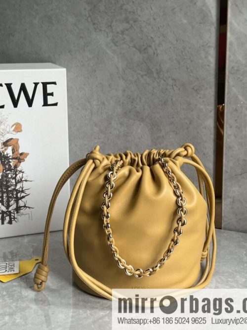 LOEWE Flamenco Purse Bucket Handbag 0806 Yellow