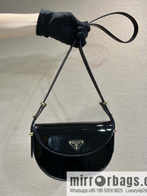 PRADA 🎉 new saddle bag 🎉 1BA349 patent leather 🎉🎉 black