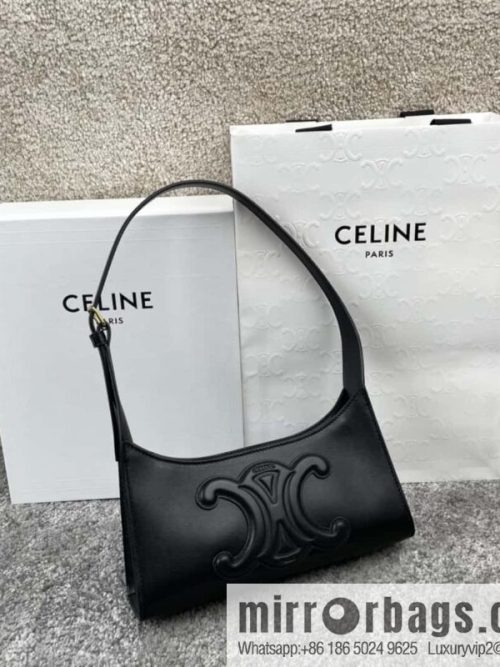 CELINE\'s new armpit bag series TRIOMPHE handbag 198153 black
