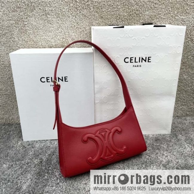 CELINE\'s new armpit bag series TRIOMPHE handbag 198153 red
