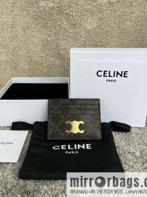 CELINE TRIOMPHE logo printed card holder 10L832 old color