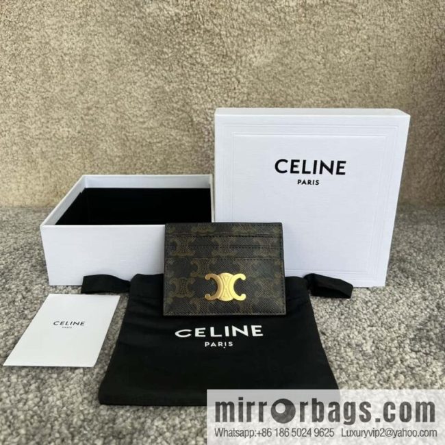 CELINE TRIOMPHE logo printed card holder 10L832 old color