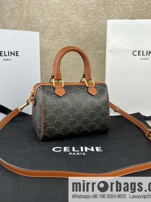 CELINE small logo printed cow leather (fabric) Boston bag 113772 old color
