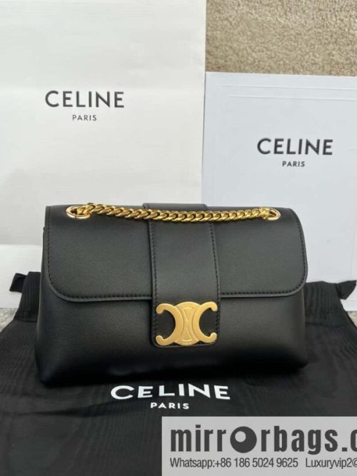 CELINE TEEN VICTOIRE Small soft cow leather (fabric) handbag 116593 black