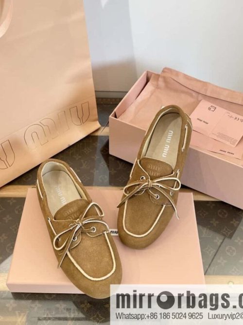 𝐌𝐢𝐮𝐌𝐢𝐮|| Miu Miu Bow Lace Up Sailing Flat Loafers