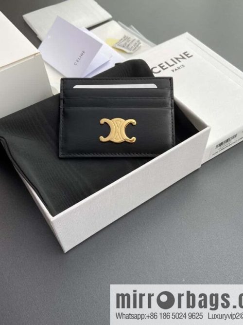 CELINE TRIOMPHE glossy cow leather (fabric) card holder 10L832CQH.04LU833