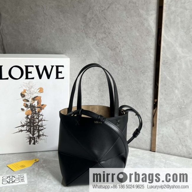 LOEWE puzzle folding series foldable tote bag 0695 black