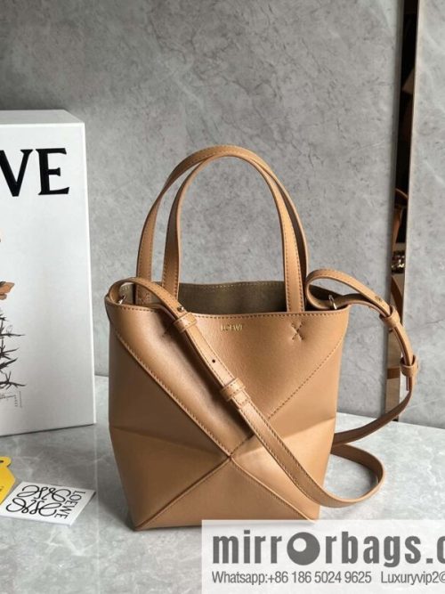 LOEWE puzzle folding series foldable tote bag 0695 brown