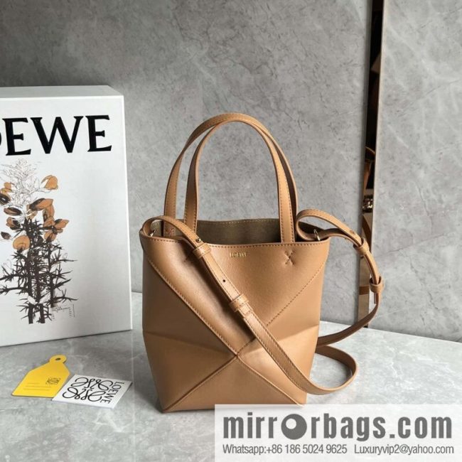 LOEWE puzzle folding series foldable tote bag 0695 brown