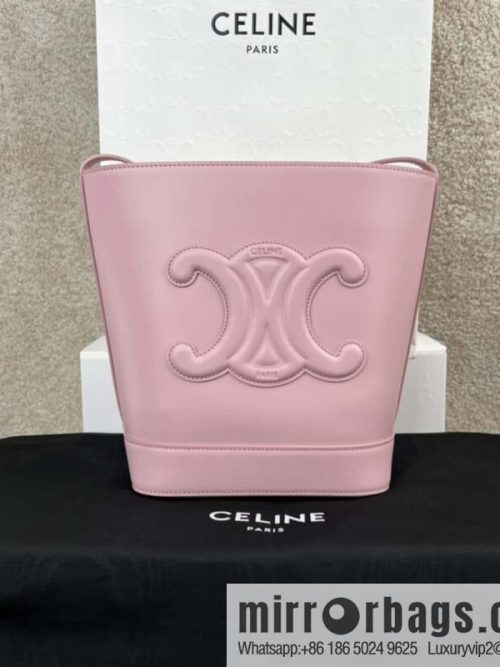 CELINE CUIR TRIOMPHE Small smooth leather bucket bag 198243