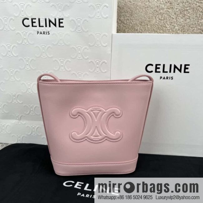 CELINE CUIR TRIOMPHE mini smooth leather bucket bag 10L433