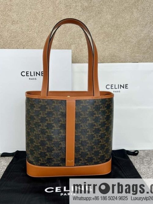 CELINE CABAS small logo printed cow leather (fabric) handbag 115082