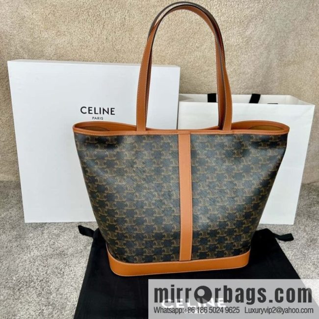 CELINE CABAS M logo printed cow leather (fabric) handbag 115072