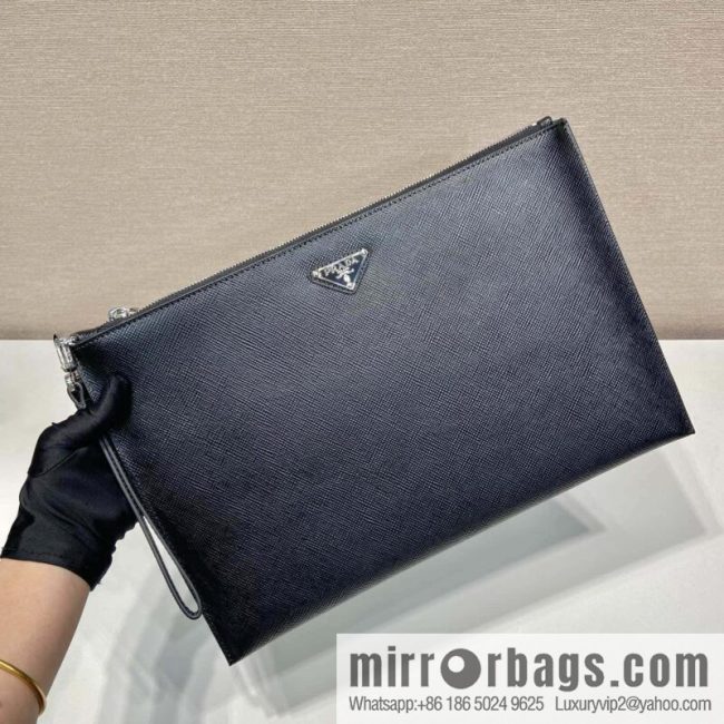 PRADA imported rough cross pattern leather handbag 2NG001