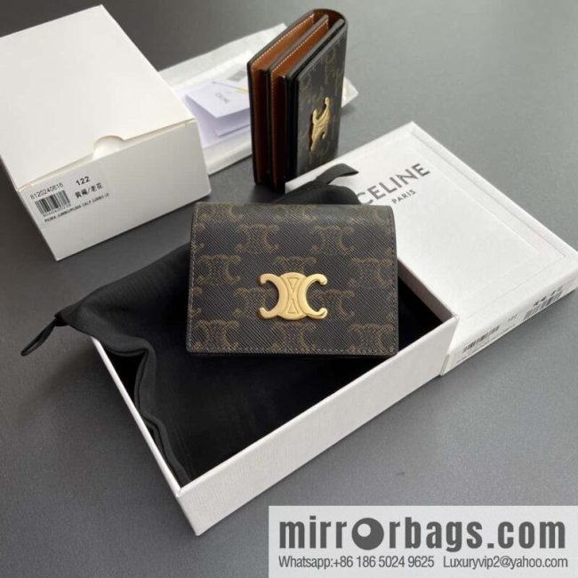 CELINE TRIOMPHE logo printed card holder 10M122DB7.04LU 123