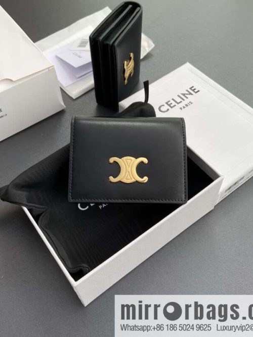 CELINE TRIOMPHE cow leather (fabric) flip card holder 10M123FOZ.38NO122