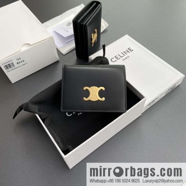 CELINE TRIOMPHE cow leather (fabric) flip card holder 10M123FOZ.38NO122