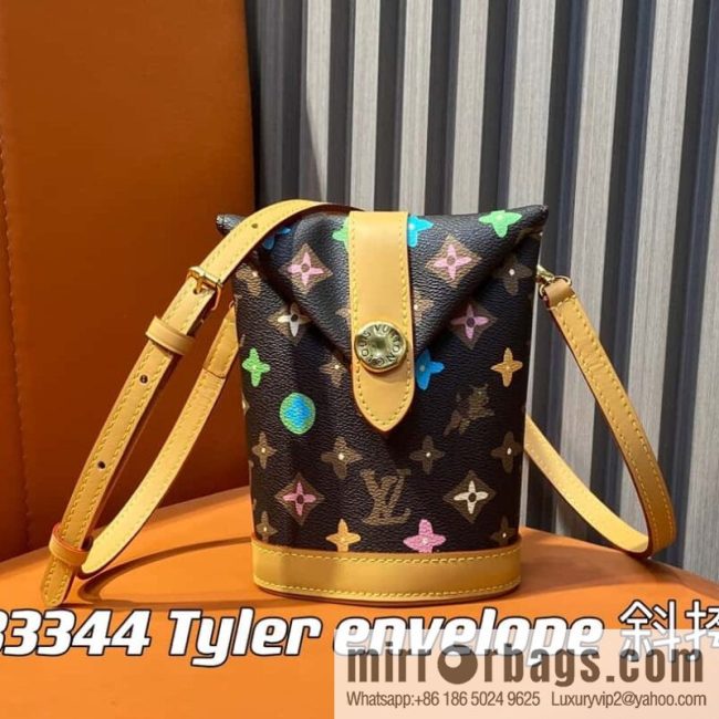 [Original order boutique] M83344 black color, variable code chip version, men\'s bag potato chip bag series Tyler envelope crossbody bag M83343 LV & Tyler joint potato chip bag