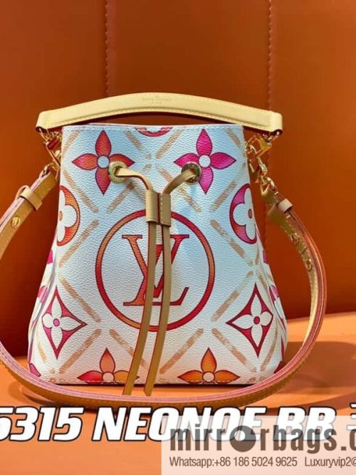 [Original single boutique] M25315 rose red printed small bucket bag series Néonoé BB handbag (summer 2024)