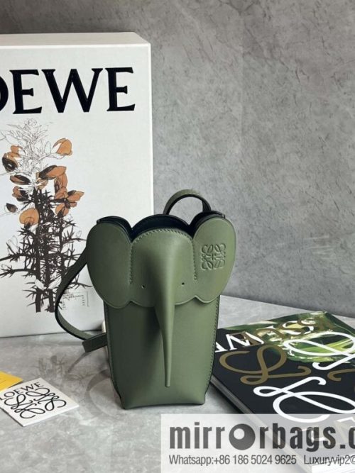 LOEWE 🐘 super act cute baby elephant mobile phone bag 0557 avocado green