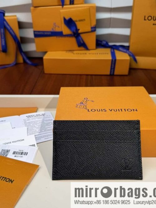 LV leather (fabric) card holder M32730 Premium
