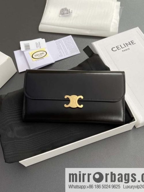 CELINE TRIOMPHE shiny cow leather (fabric) wallet 10E313DPV.38NO 312