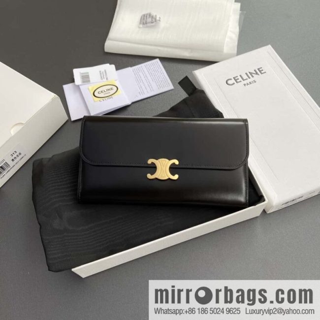 CELINE TRIOMPHE shiny cow leather (fabric) wallet 10E313DPV.38NO 312
