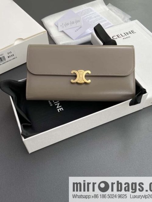 CELINE TRIOMPHE shiny cow leather (fabric) wallet 10E313DPV.38NO 312