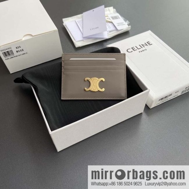 CELINE TRIOMPHE glossy cow leather (fabric) card holder 10L832CQH.04LU833