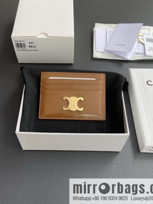 CELINE TRIOMPHE glossy cow leather (fabric) card holder 10L832CQH.04LU833
