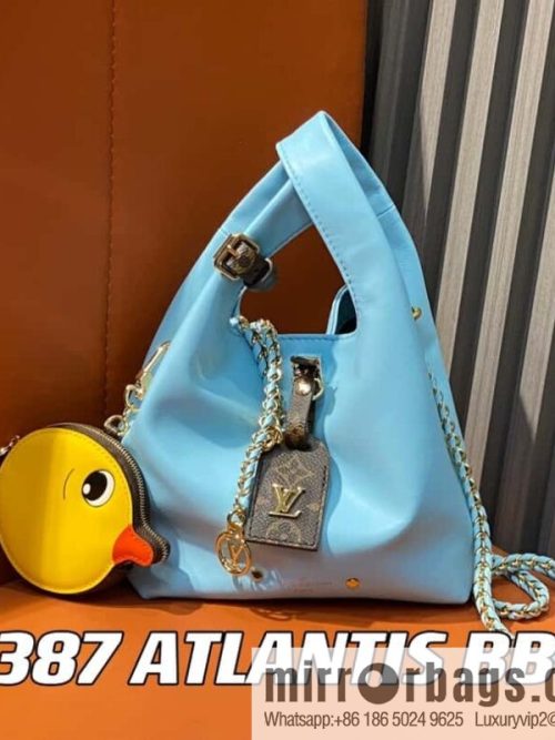 [Original order boutique] M11387 blue full leather (with little yellow duck) variable code chip version, small shopping bag series ATLANTIS BB handbag