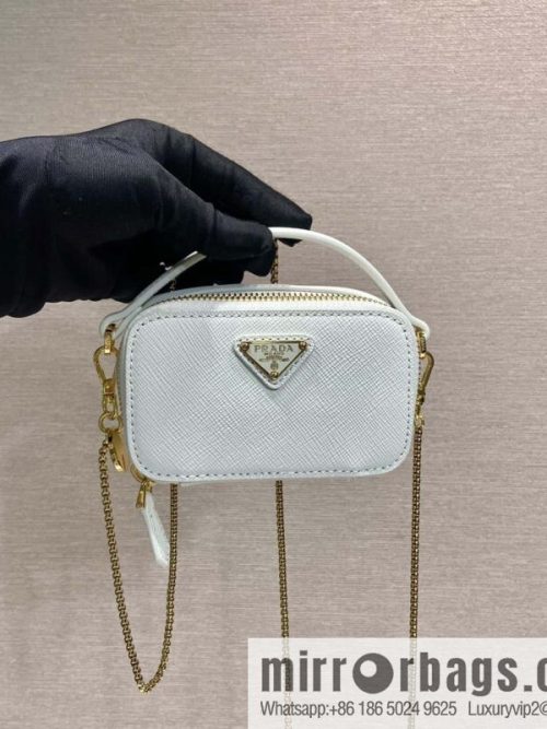 PRADA 🎉 mini diagonal bag 🎉 1NR025 cross pattern leather white