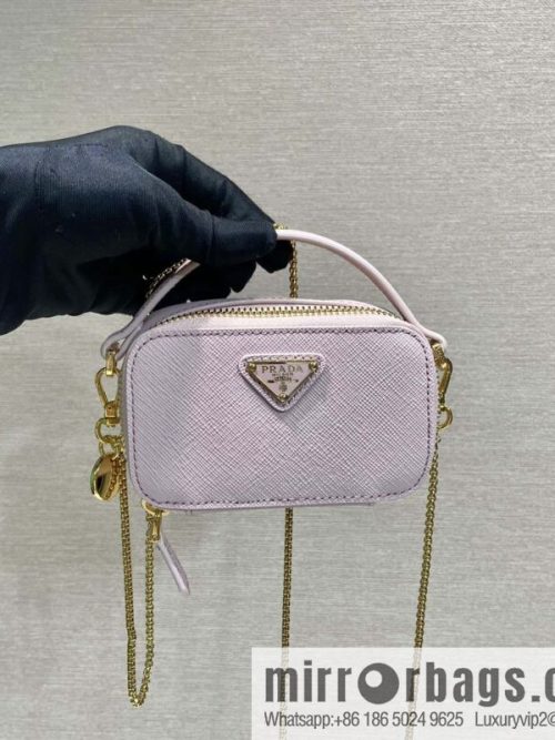 PRADA 🎉 mini small oblique straddle bag 🎉 1NR025 cross pattern leather pink