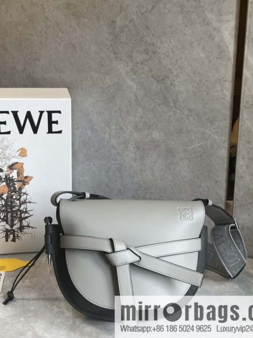 LOEWE upgraded letter wide shoulder strap saddle bag GateDual handbag 0671