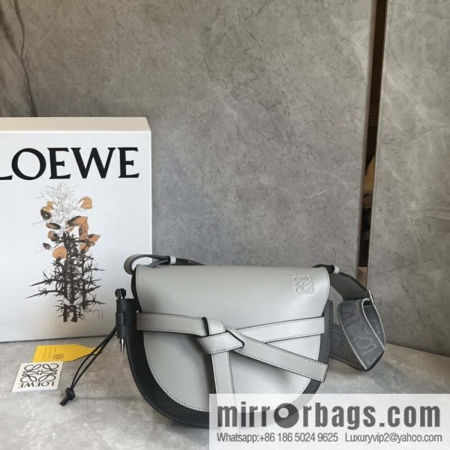 LOEWE upgraded letter wide shoulder strap saddle bag GateDual handbag 0671
