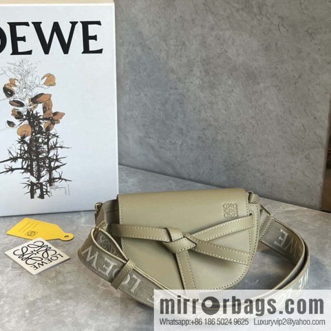 LOEWE upgraded letter wide shoulder strap saddle bag MiniGateDual handbag 0672