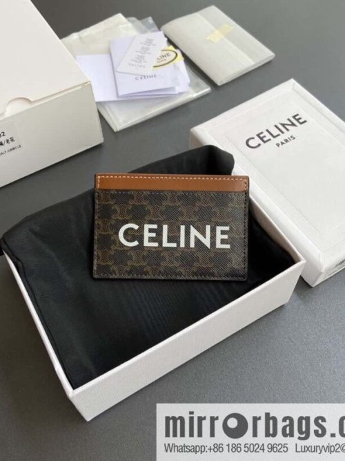 CELINE TRIOMPHE logo printed card holder 10B702CLY.04LU 702